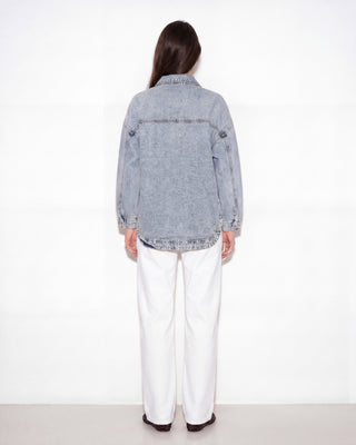 TAŞ İŞLEMELİ OVERSIZE DENİM CEKET