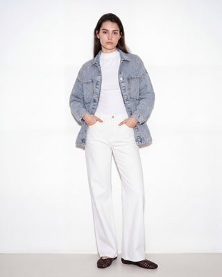 TAŞ İŞLEMELİ OVERSIZE DENİM CEKET