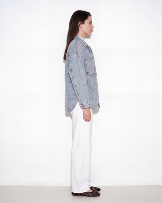 TAŞ İŞLEMELİ OVERSIZE DENİM CEKET